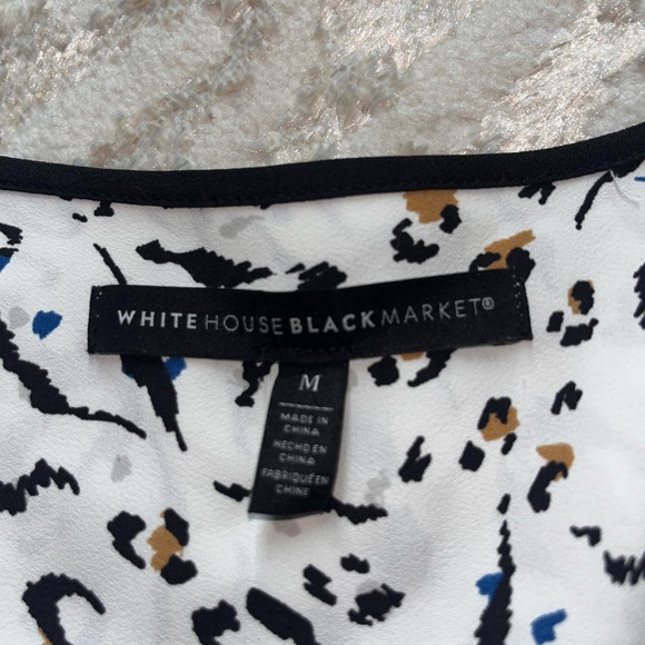 White House Black Market Animal Print Blouse - Picture 2 of 6